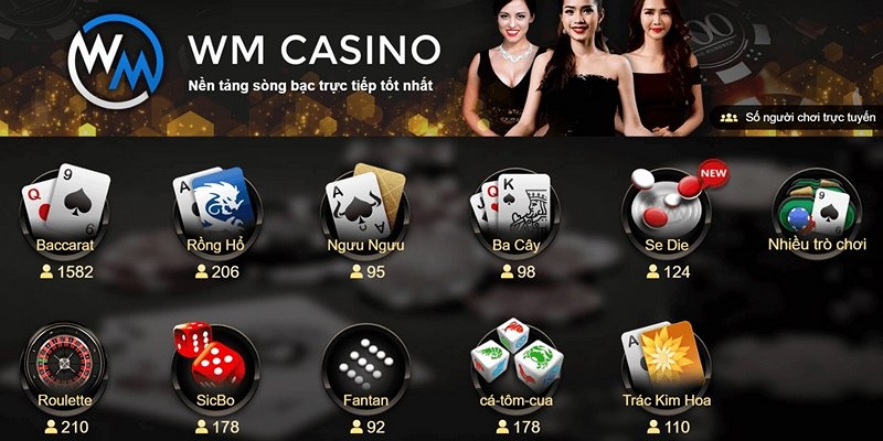 Điểm danh kho game được yêu thích tại WM casino